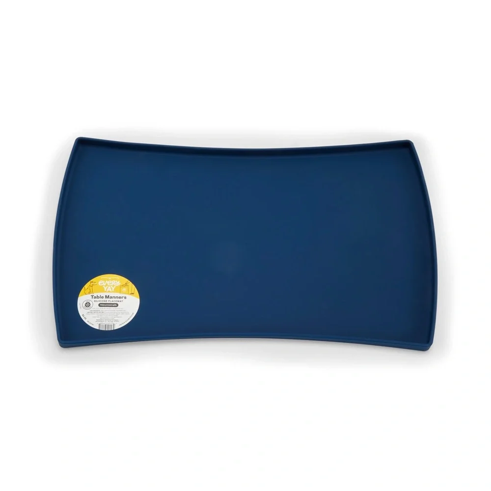 XL 19” Navy Blue Silicone Dog Feeding Mat Waterproof Easy Clean